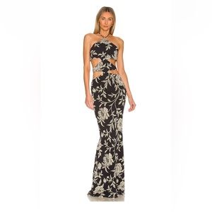 Sloane Gown in Black Floral from revolve. Great condition. Dry cleaned.